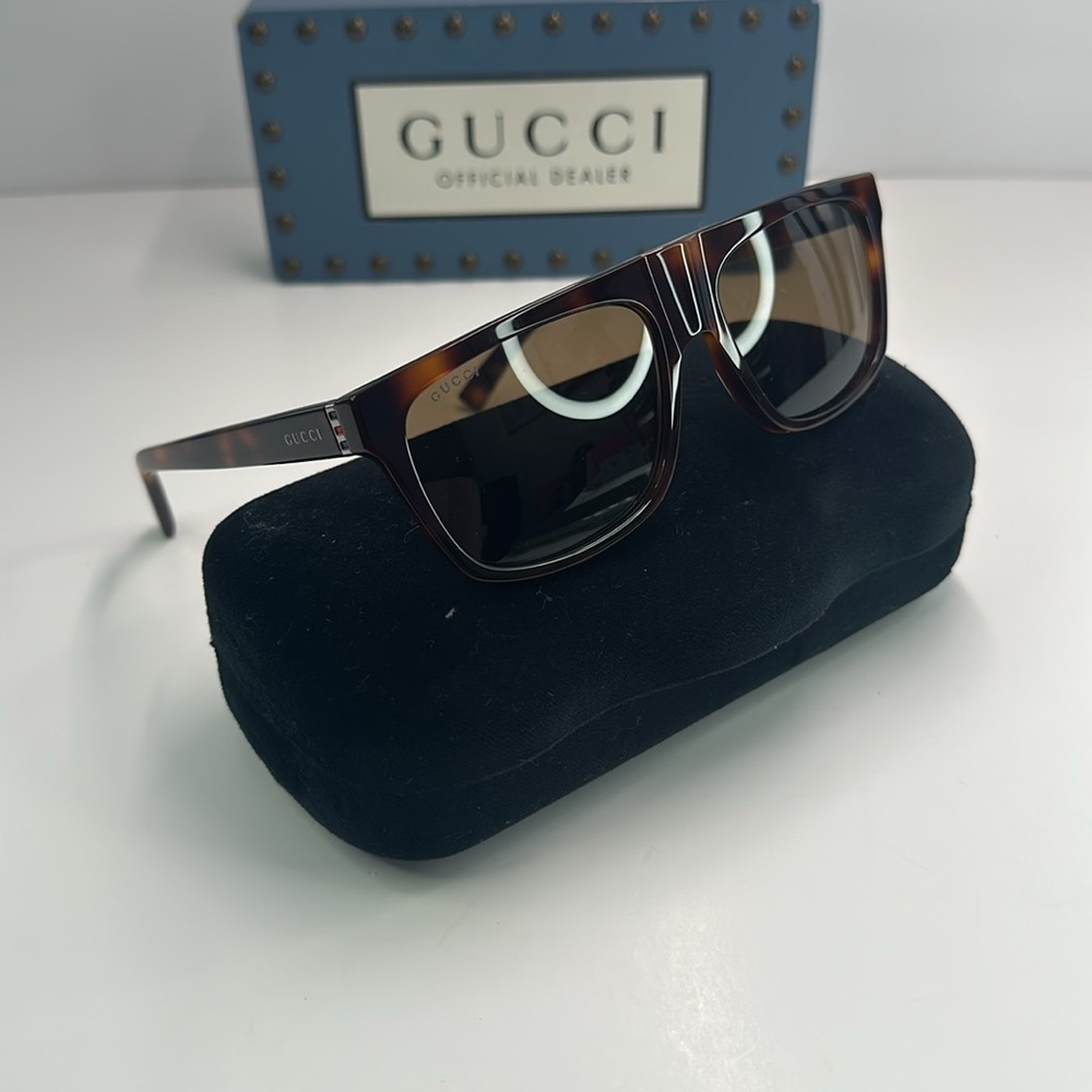 💯 - New Authentic Gucci GG0450S 003 57 Men's Sunglasses